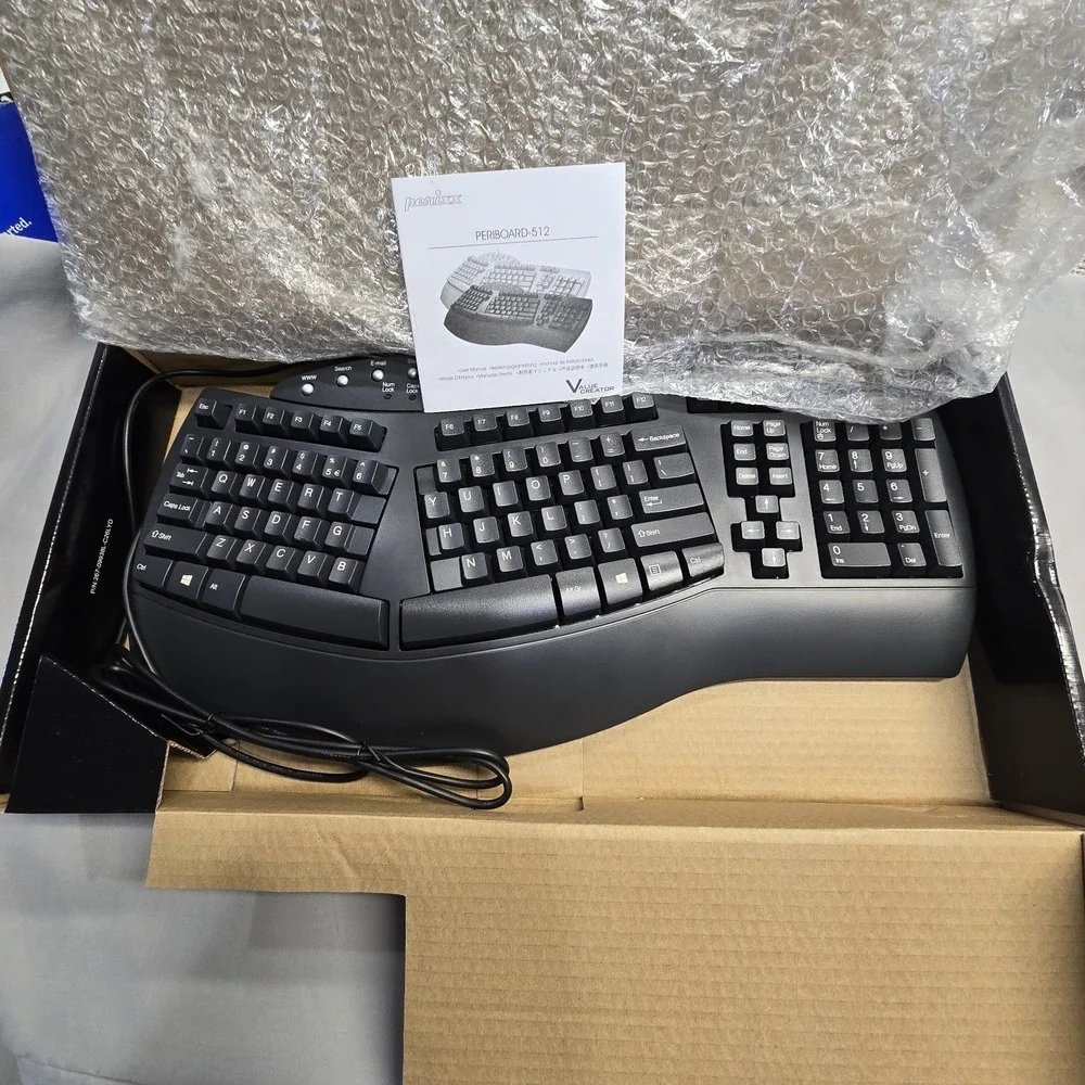 Perixx Periboard-512 Ergonomic Keyboard Full Size Palm Rest 1.8MDurable Cable